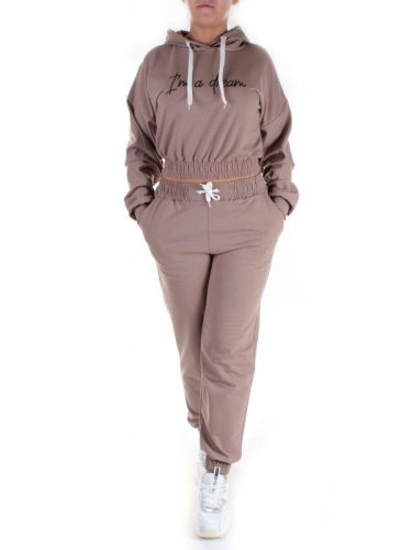 Y294 BROWN Спортивный костюм женский (100% хлопок)