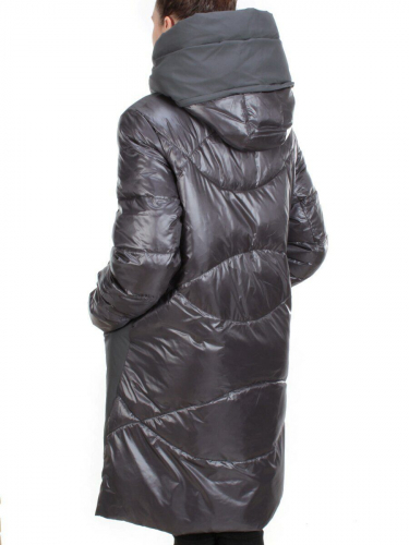 2235 GREY-GREEN Пальто женское зимнее AKIDSEFRS (200 гр. холлофайбера)