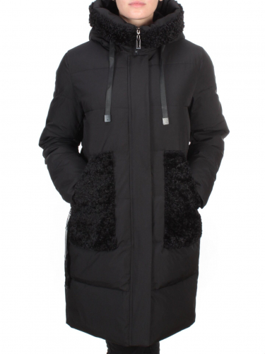 2197-2 BLACK Пальто зимнее женское OLAYEETE (200 гр. холлофайбера)
