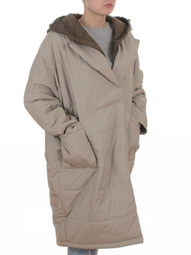 8030 DK. BEIGE Куртка демисезонная женская (100 гр. холлофайбер)