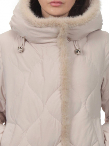 310 BEIGE Пальто зимнее стеганое женское (200 гр. холлофайбер, натуральная норка)