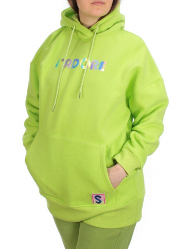 KD713 LT. GREEN Худи женское на флисе