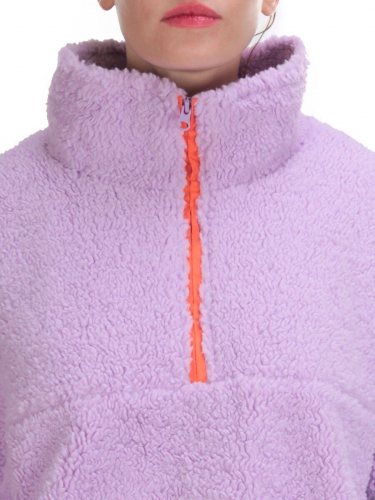 2568 LILAC Кофта плюшевая женская Тедди на синтепоне  (50 гр. синтепон)