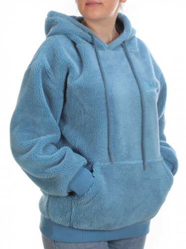 106 BLUE Худи женское Тедди на флисе