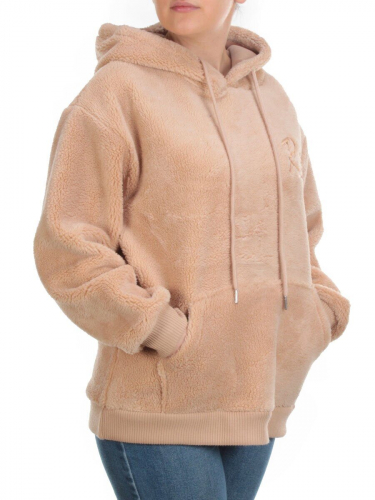 101 BEIGE Худи женское Тедди на флисе