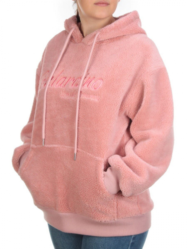107 PINK Худи женское Тедди на флисе