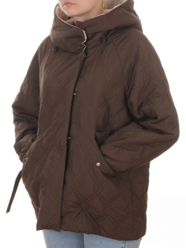 8012 BROWN Куртка стеганная демисезонная женская (100 гр. холлофайбер)