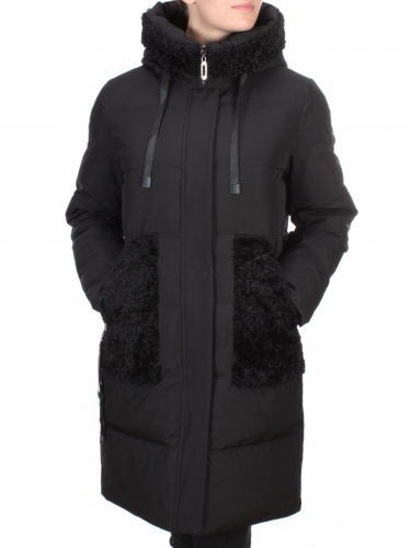 2197-2 BLACK Пальто зимнее женское OLAYEETE (200 гр. холлофайбера)