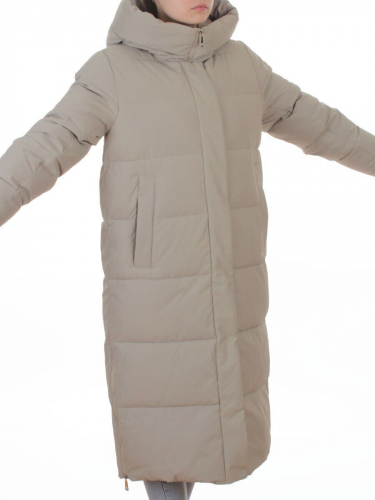 L667 BEIGE Пальто зимнее женское (200 гр. холлофайбер)