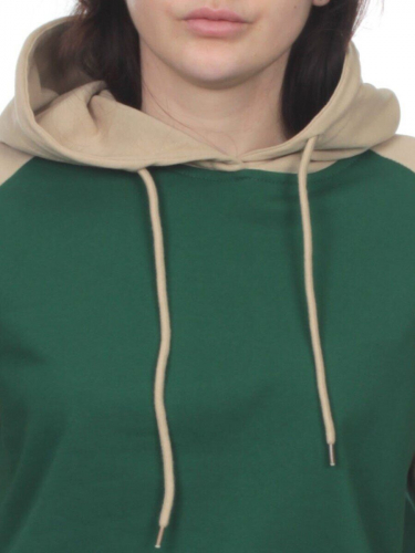 NOE103 BEIGE/GREEN Костюм спортивный женский (хлопок 90%, полиэстер 10%)
