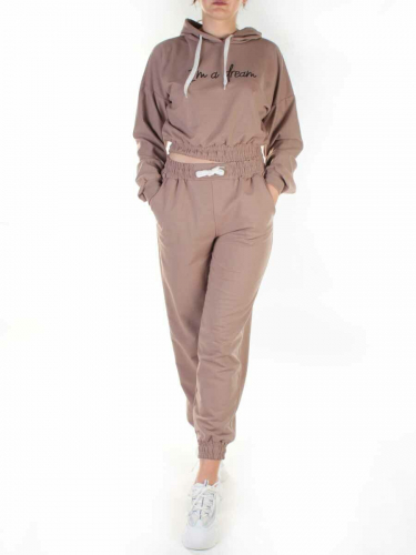 Y276 BROWN Спортивный костюм женский (100% хлопок)