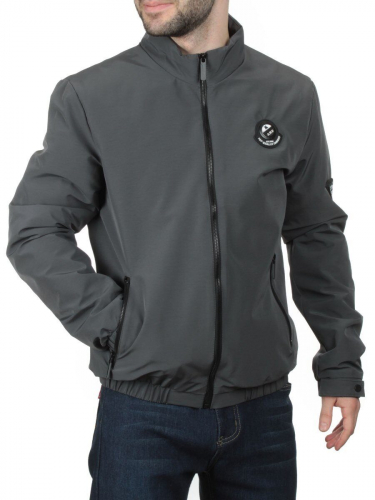EM25057-1 DARK GRAY Куртка-бомбер мужская демисезонная (100 гр. синтепон)