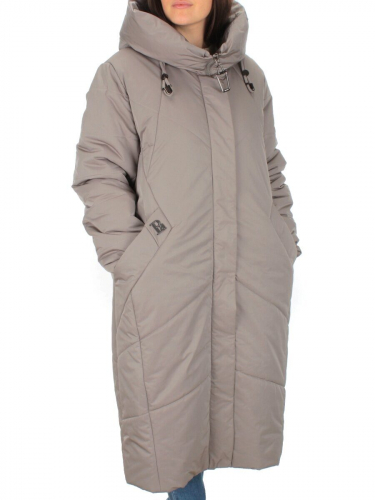 M-9070 GRAY/BEIGE Пальто зимнее женское CORUSKY (верблюжья шерсть)
