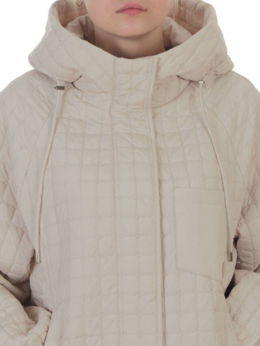 8039 LT. BEIGE Куртка стеганная демисезонная женская (100 гр. холлофайбер)