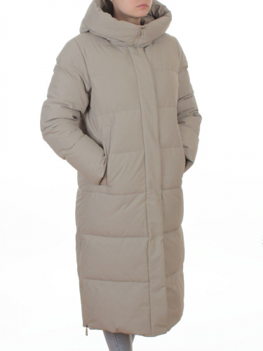 L667 BEIGE Пальто зимнее женское (200 гр. холлофайбер)