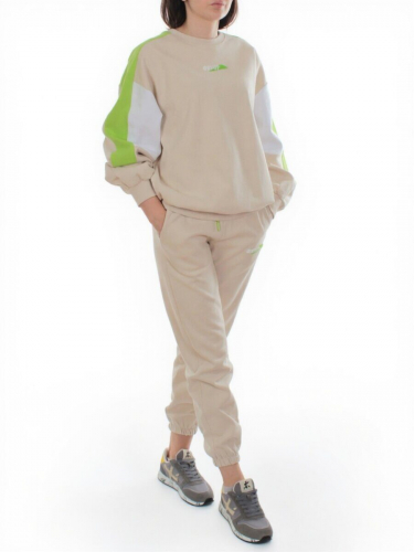 3160/3161 BEIGE/LT. GREEN Костюм спортивный женский (95% хлопок, 5% эластан)
