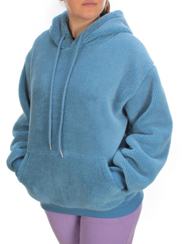 110 BLUE Худи женское Тедди на флисе