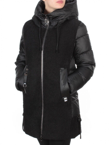 D6816 BLACK Куртка зимняя женская  KARERSITER (200 гр. холлофайбера)