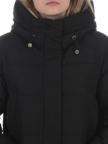 2129 BLACK Пальто зимнее женское (200 гр. холлофайбер)