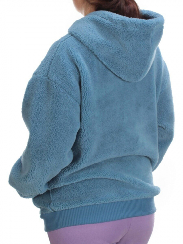 110 BLUE Худи женское Тедди на флисе