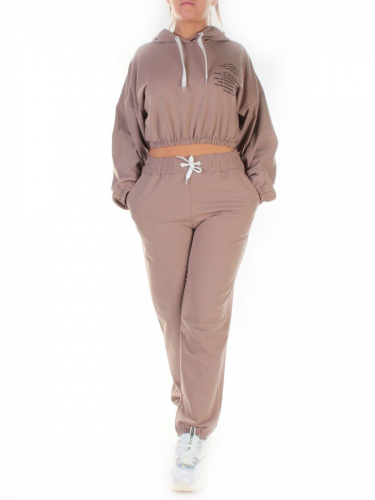 Y303 BROWN Спортивный костюм женский (100% хлопок)