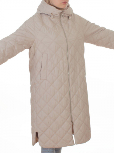 9610 BEIGE Куртка стеганная демисезонная женская (100 гр. холлофайбер)