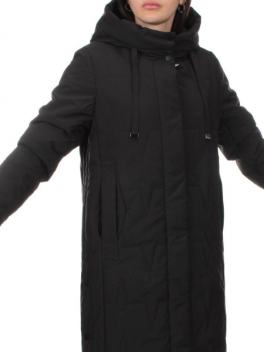 1120 BLACK Пальто зимнее облегченное женское (холлофайбер 150 гр.)