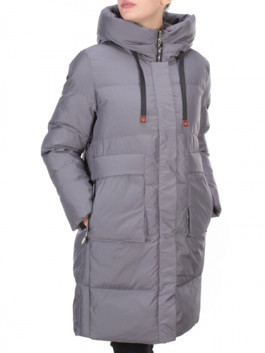 8966 GRAY  Пальто зимнее женское CLOUD LAG CAT (200 гр. холлофайбер)