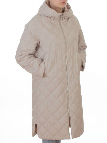 9610 BEIGE Куртка стеганная демисезонная женская (100 гр. холлофайбер)