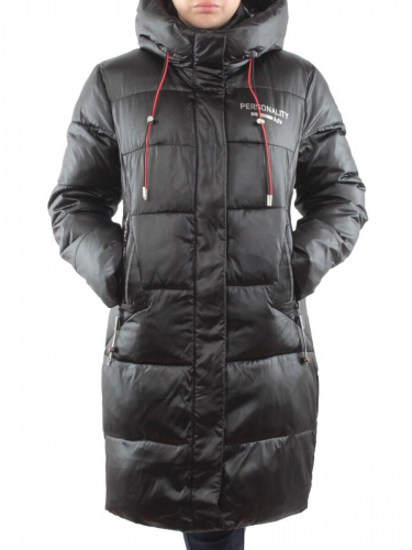 YR-956 BLACK Пальто зимнее женское АЛИСА (200 гр. холлофайбера)