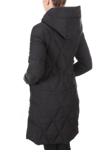 2158 BLACK Пальто зимнее облегченное  женское YINGPENG (150 гр. холлофайбер)