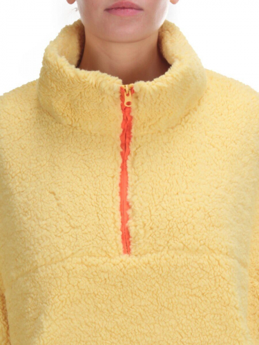 2568 YELLOW Кофта плюшевая женская Тедди на синтепоне  (50 гр. синтепон)