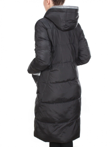 2115 BLACK Пальто зимнее женское MELISACITI (200 гр. холлофайбера)