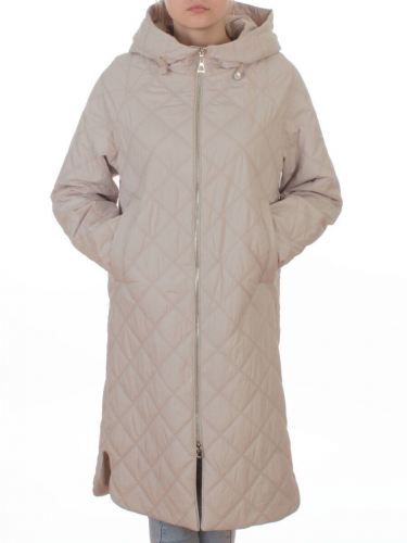 9610 BEIGE Куртка стеганная демисезонная женская (100 гр. холлофайбер)