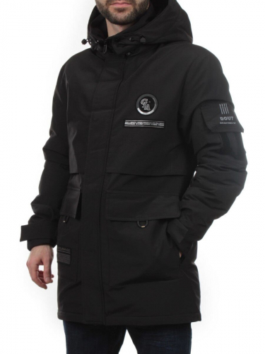 8895 BLACK Куртка мужская зимняя облегченная (130 гр. холлофайбер)
