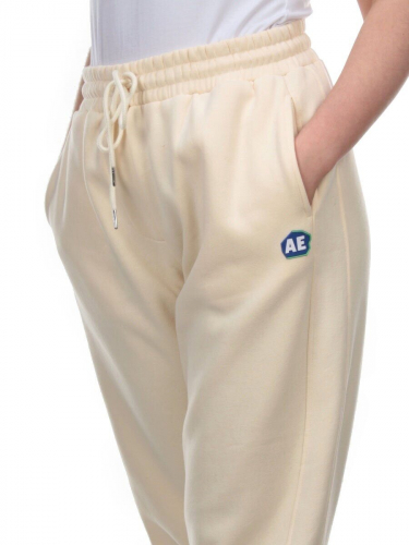 M043 BEIGE Брюки спортивные женские на флисе (100% хлопок) 7986