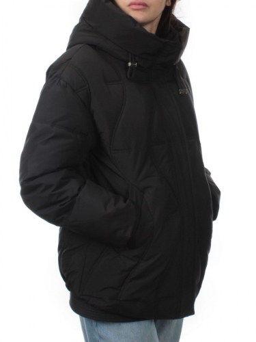 8887 BLACK Куртка зимняя женская (холлофайбер 200 гр.)