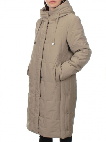 1120 DARK BEIGE Пальто зимнее облегченное женское (холлофайбер 150 гр.)