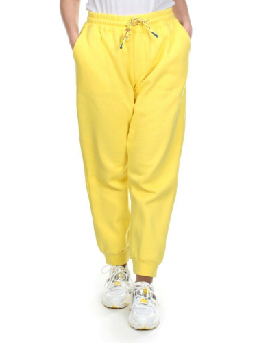 M047 YELLOW Брюки спортивные женские на флисе (100% хлопок) 7986