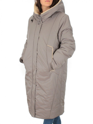 M-9079 GRAY/BEIGE Пальто зимнее женское CORUSKY (верблюжья шерсть)