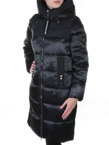 2235 BLACK Пальто стеганое зимнее Qirikui