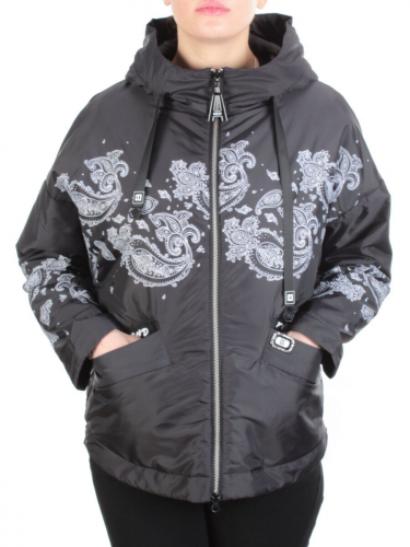 ZW-2312-C BLACK Куртка демисезонная женская BLACK LEOPARD (100 гр.синтепон)