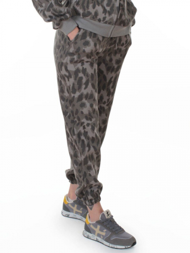 869-3 GRAY/LEOPARD Костюм спортивный зимний женский (95% хлопок, 5% полиэстер)