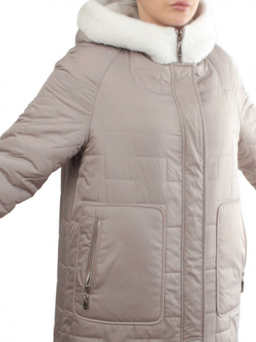 2661 BEIGE Пальто двухстороннее женское еврозима (100 гр. холлофайбер)