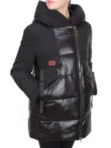 YM2115 BLACK Куртка зимняя женская MAYYIYA (200 гр. холлофайбера)