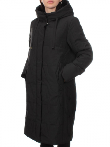 1120 BLACK Пальто зимнее облегченное женское (холлофайбер 150 гр.)