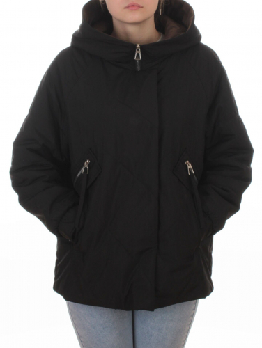 8008 BLACK Куртка демисезонная женская (100 гр. холлофайбер)