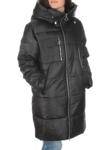 S21121 BLACK Куртка зимняя женская (150 гр. холлофайбера)