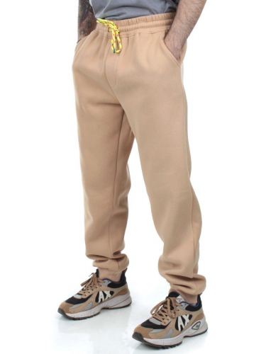 M047 BEIGE Брюки спортивные мужские (85% хлопок, 10% полиэстер, 5% спандекс)