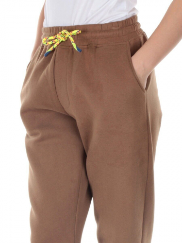 M047 BROWN Брюки спортивные утепленные женские (85% хлопок, 10% полиэстер, 5% спандекс)